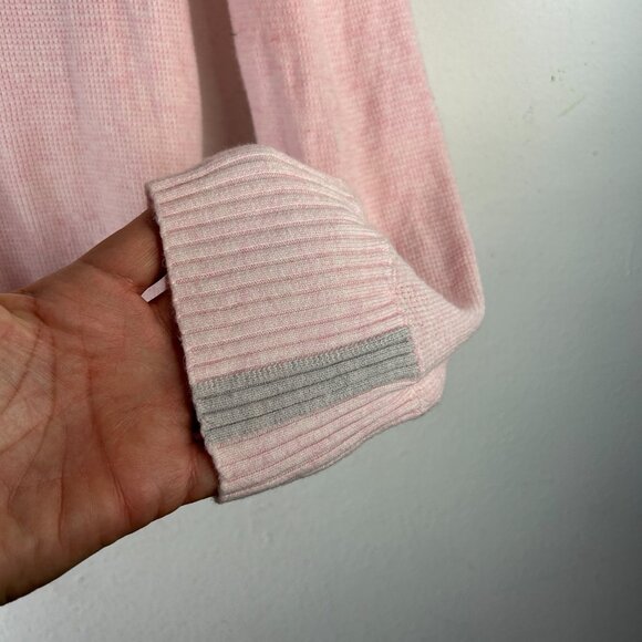 Kinross Sweater Womens medium pink grey Cashmere Crewneck Pullover comfy casual - Picture 5 of 11
